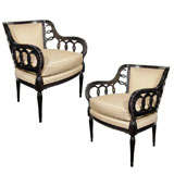 Pair of Elegant Occasional Chairs in the Manner of Elkins